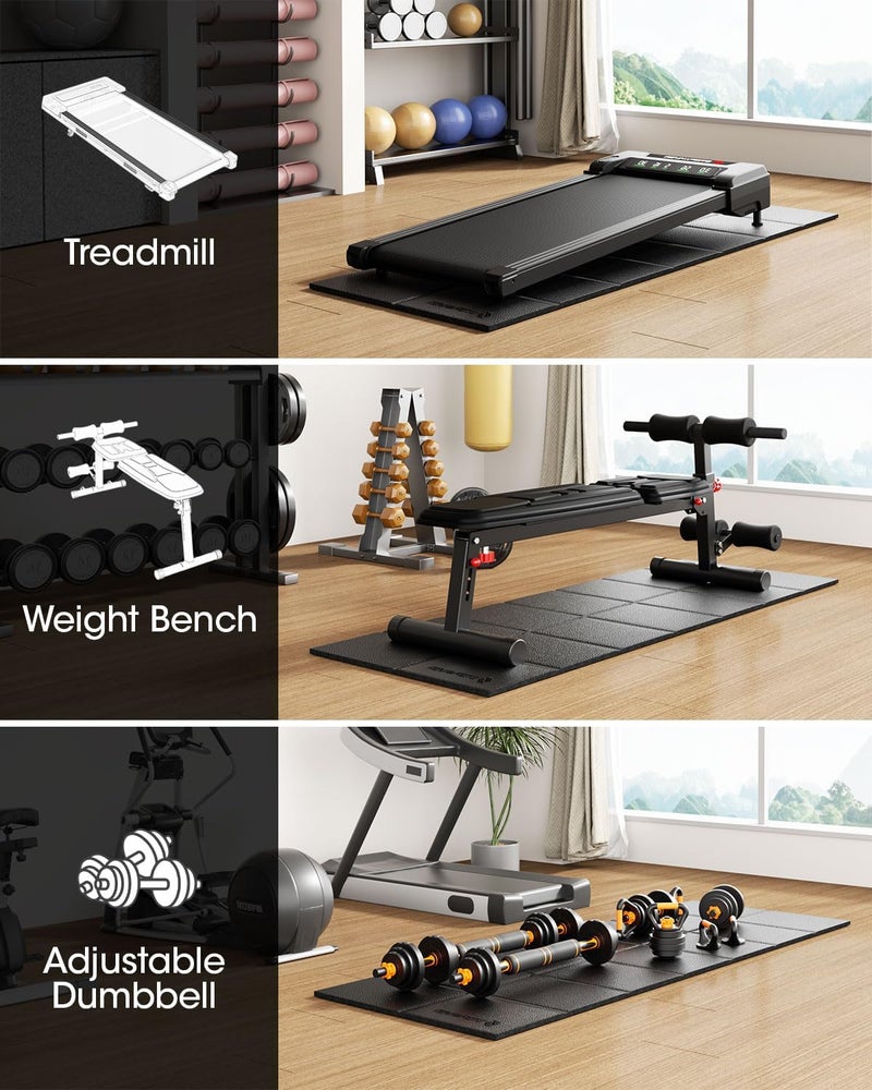 Stepwaver Walking Pad Mat for Carpet Floor, 68"x24", Treamill Mat for Hardwood Floors, High Density, 1/4 Thickness, Folable, Floor Protection for Bike, Elliptical, Treadmill - Image 2